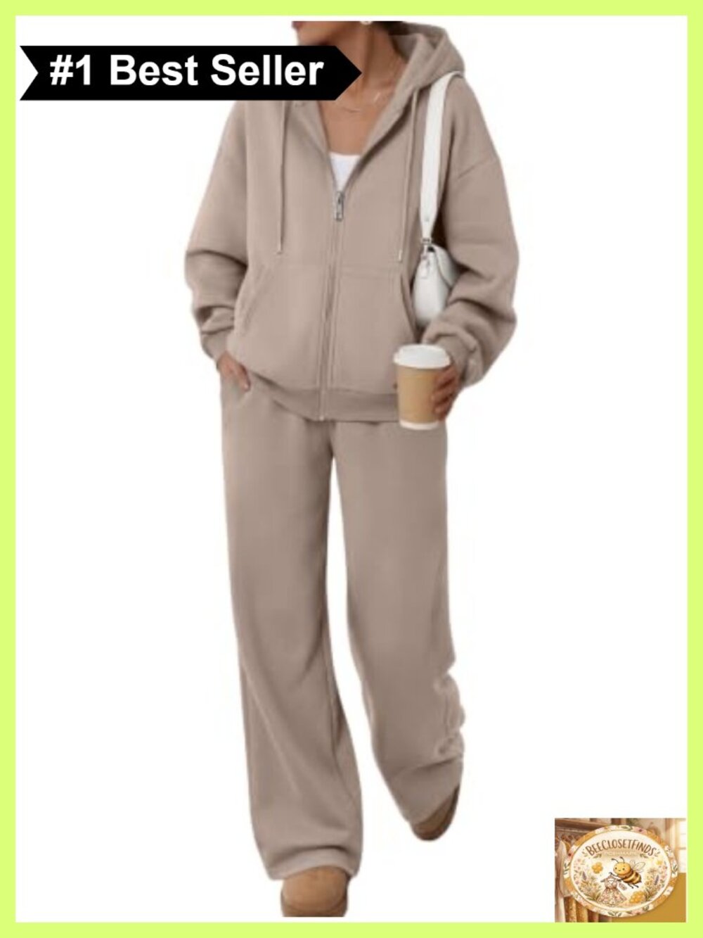 Trendy Queen Womens 2 Piece Zip Up Sweatsuit Fleece Lounge Set